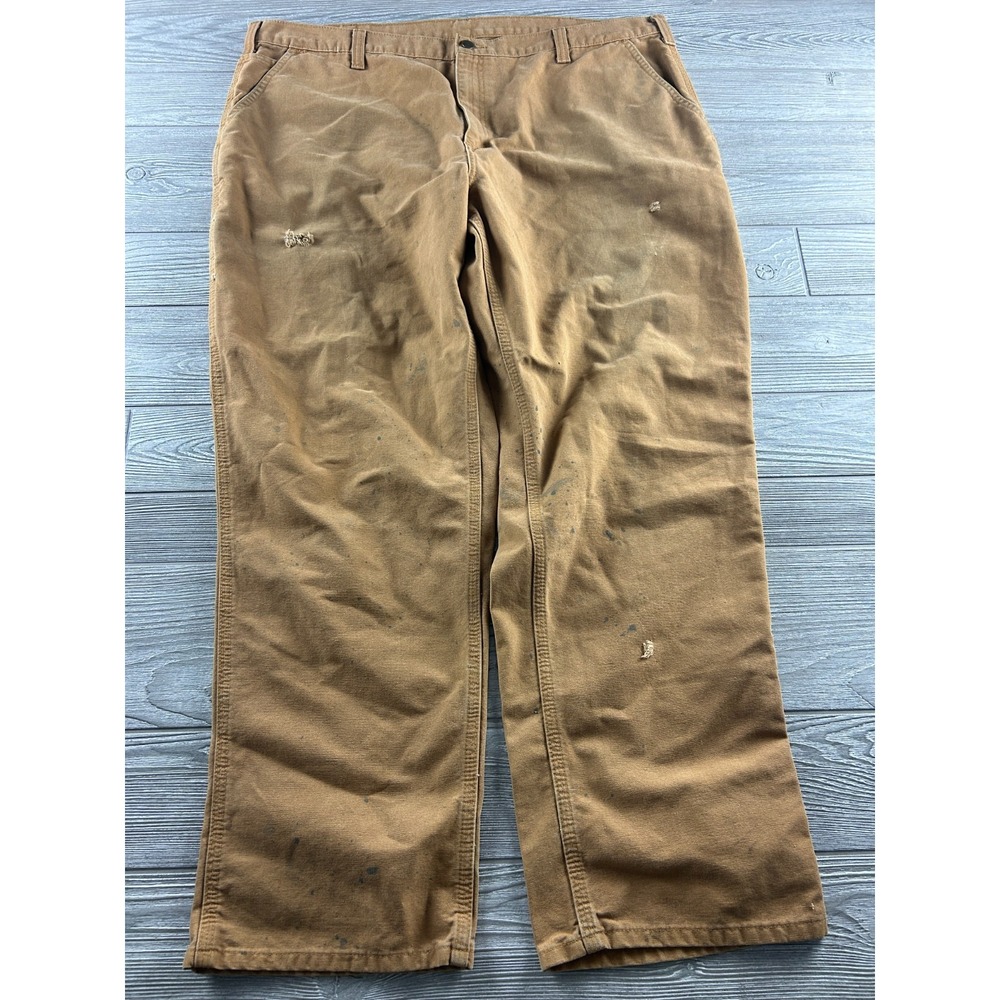 Carhartt Work Pants Mens 44 x 32 Dungaree Fit Brown 383-51 Carpenter